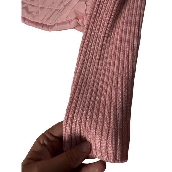 Carolyn Taylor Pink Puffer Vest Full Zip with Sweater Sleeves Women's Size XL - Picture 3 of 4